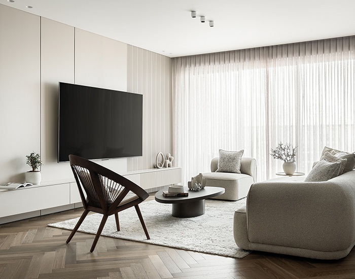 שני אלימלך מעצבת פנים חיפוי קיר טלוויזיה